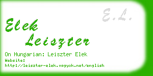 elek leiszter business card